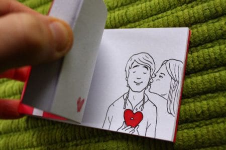 gifts for women on Valentine’s Day, flip book animation