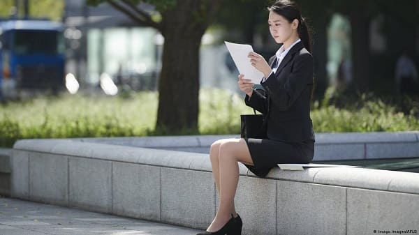 Japanese woman at work